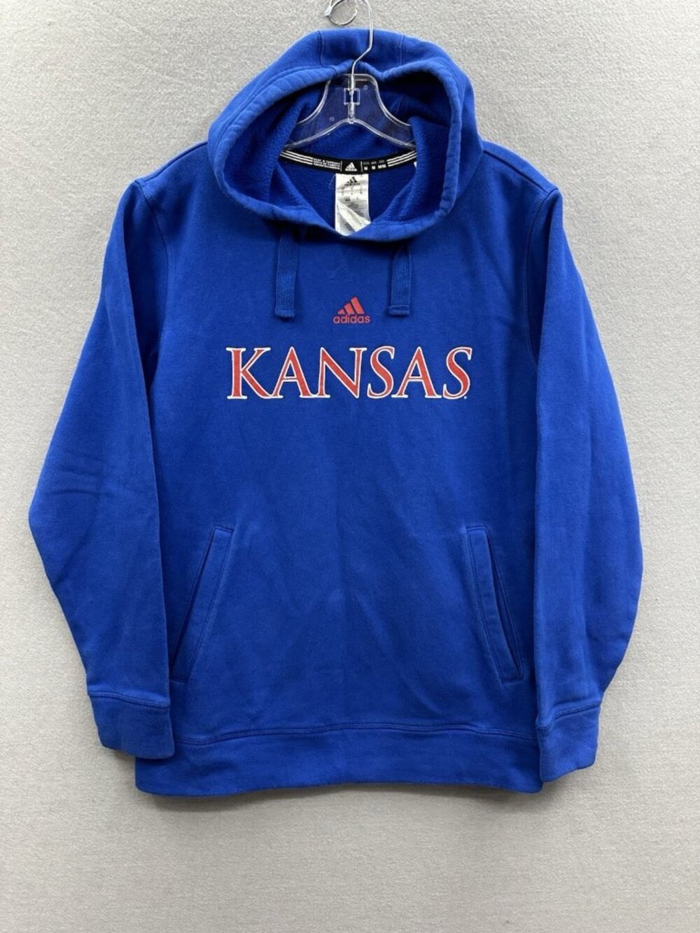 Adidas Kansas Jayhawks Hoodie Men M College Sports Sweatshirt Kangaroo Pocket